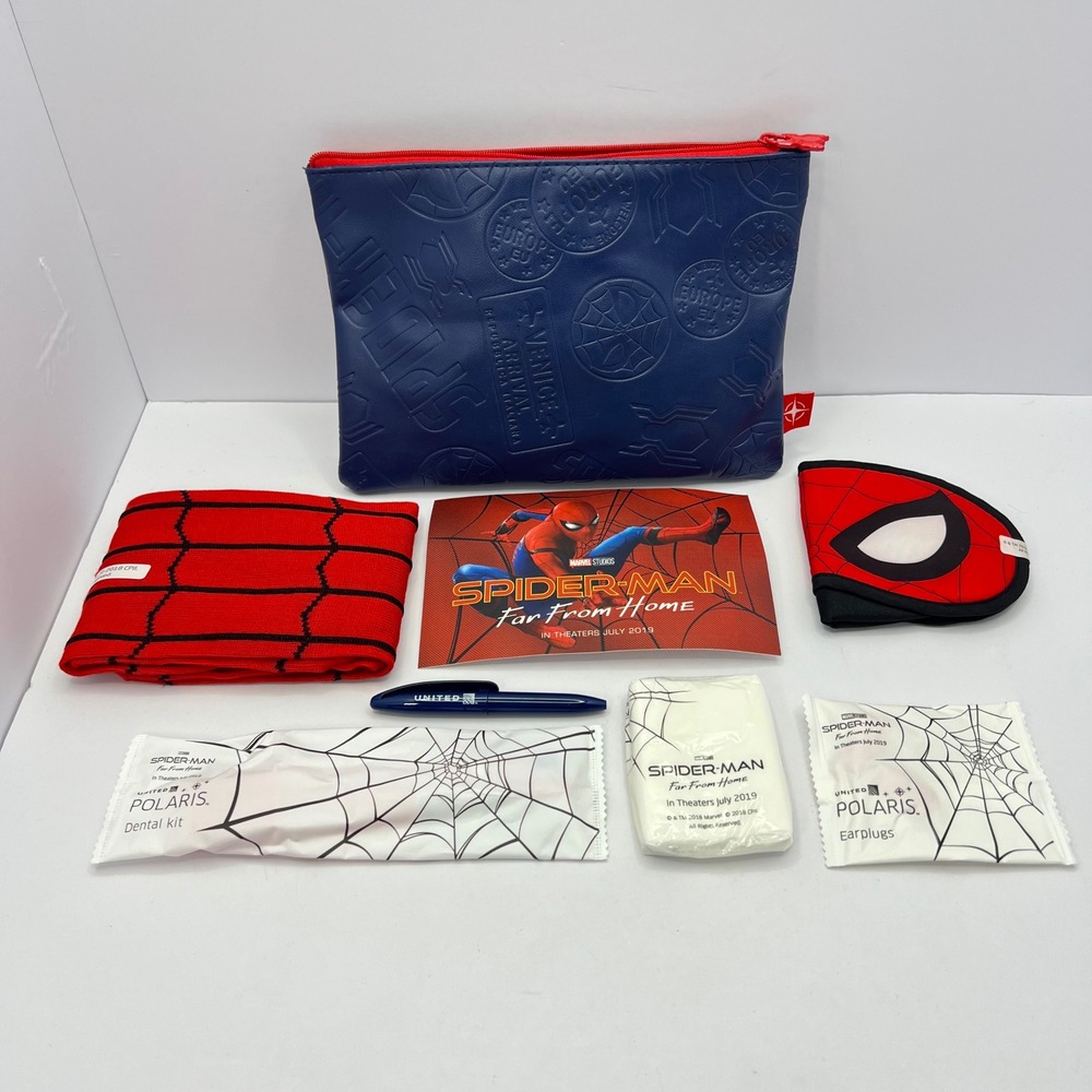 Spider-Man United Airlines First Class Kid Travel Amenity Kit Marvel Collectible